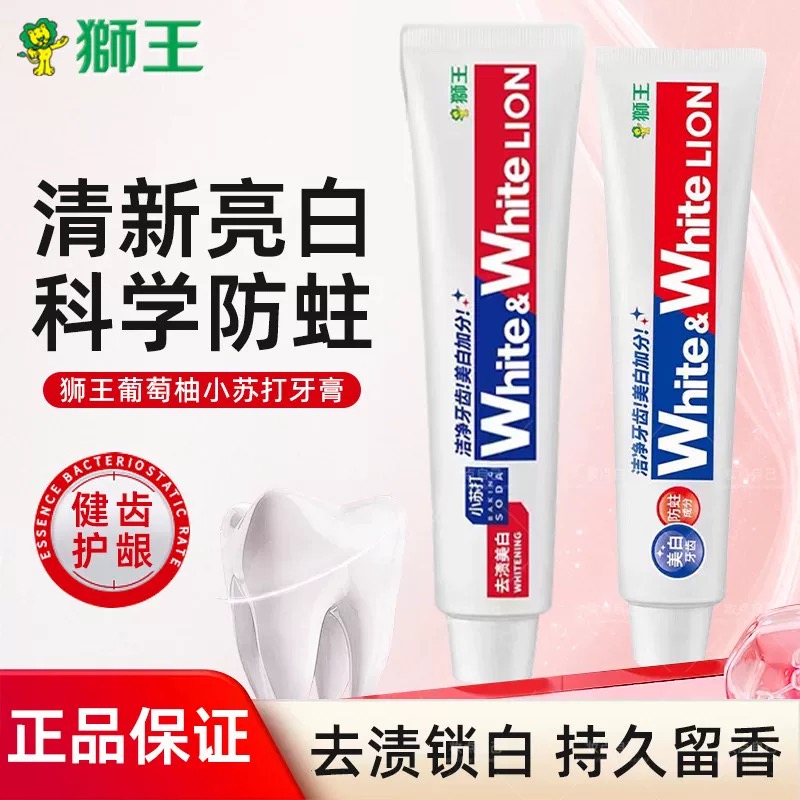 狮王牙膏清新口气去牙渍防蛀亮白维护牙齿健康家庭实惠装【120g/支*2支】